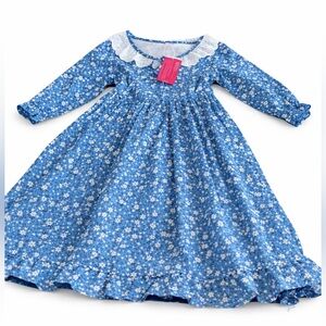 ReliBeauty Girls Blue Floral Long Sleeve Dress NWT